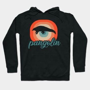 Retro pangolin sunset motif lover nature fan Hoodie